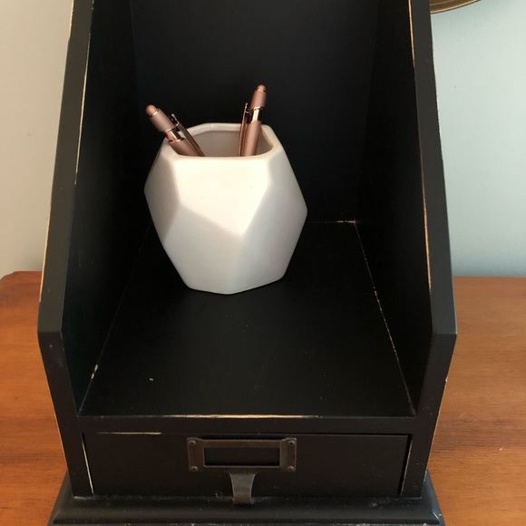 EUC Black (w/slight distress) Office Organizer - Picture 3 of 12